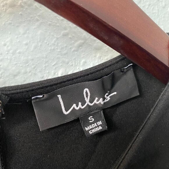 NWT Lulus Black Long Sleeve Cutout Dress Womens Small LBD Going Out Party Baddie - Picture 5 of 9